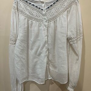 FP Movement by Free People White Lace Blouse
